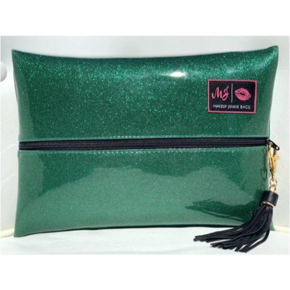 Makeup Junkie Bags Makeup Junkie Glitter Emerald New Large Poshmark